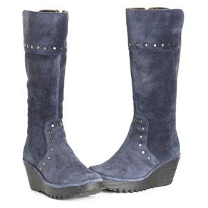 Fly London Blue Heeled Boots